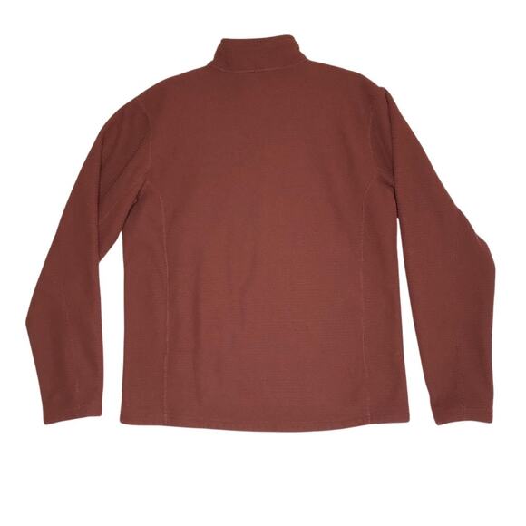 THE NORTH FACE 1/4 Zip Textured Fleece Pullover Men L Burgundy Outdoor Travel - Picture 3 of 9